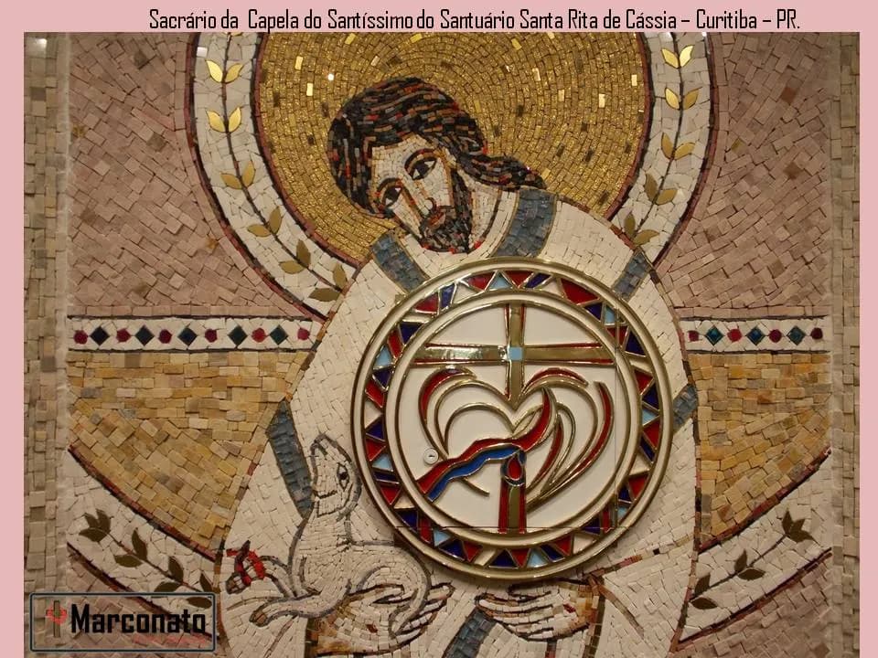 Sacrário em mosaico da Capela do Santíssimo do Santuário Santa Rita de Cássia