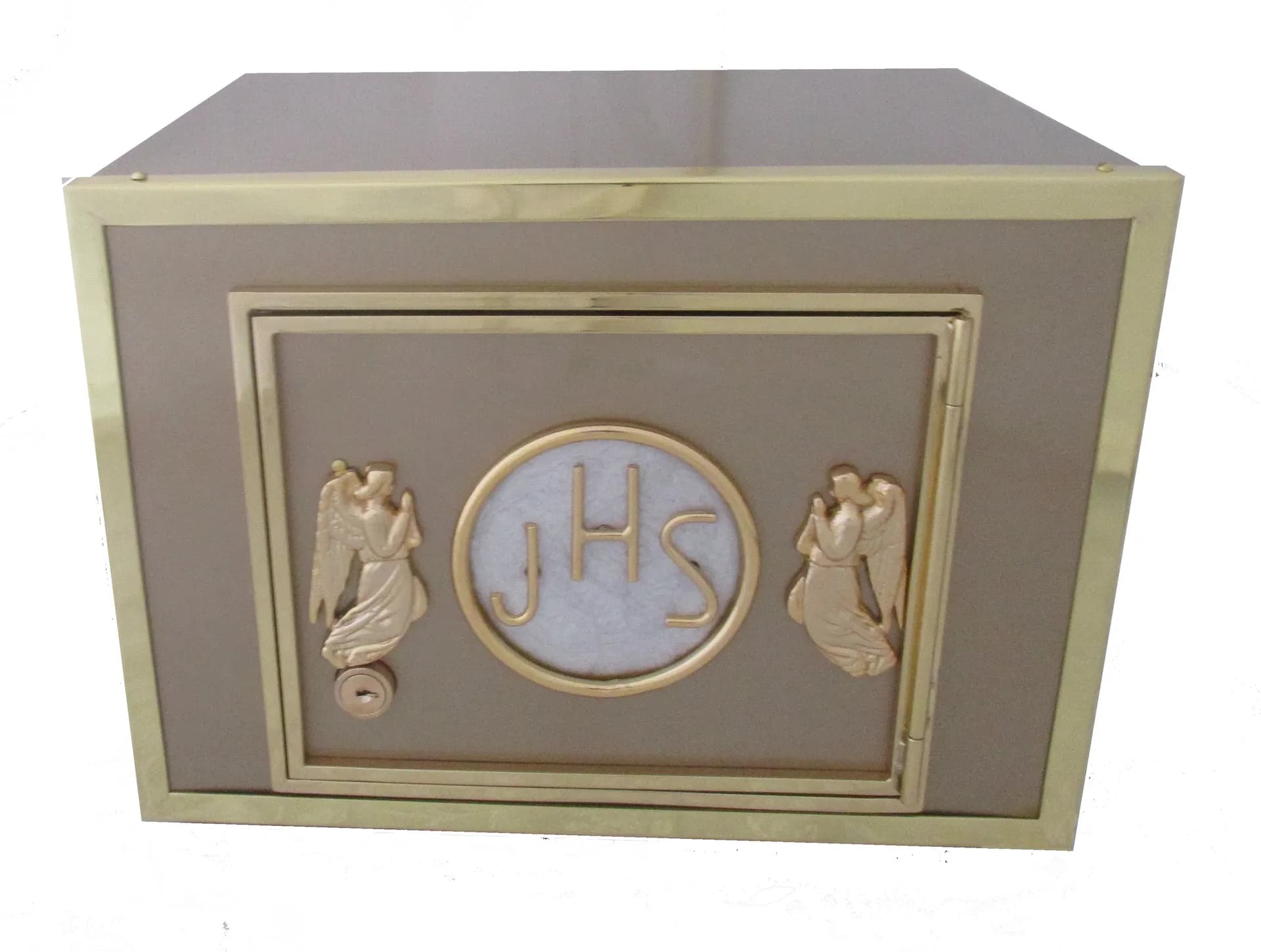 Sacrário CR 803 em latão dourado com porta cinzelada