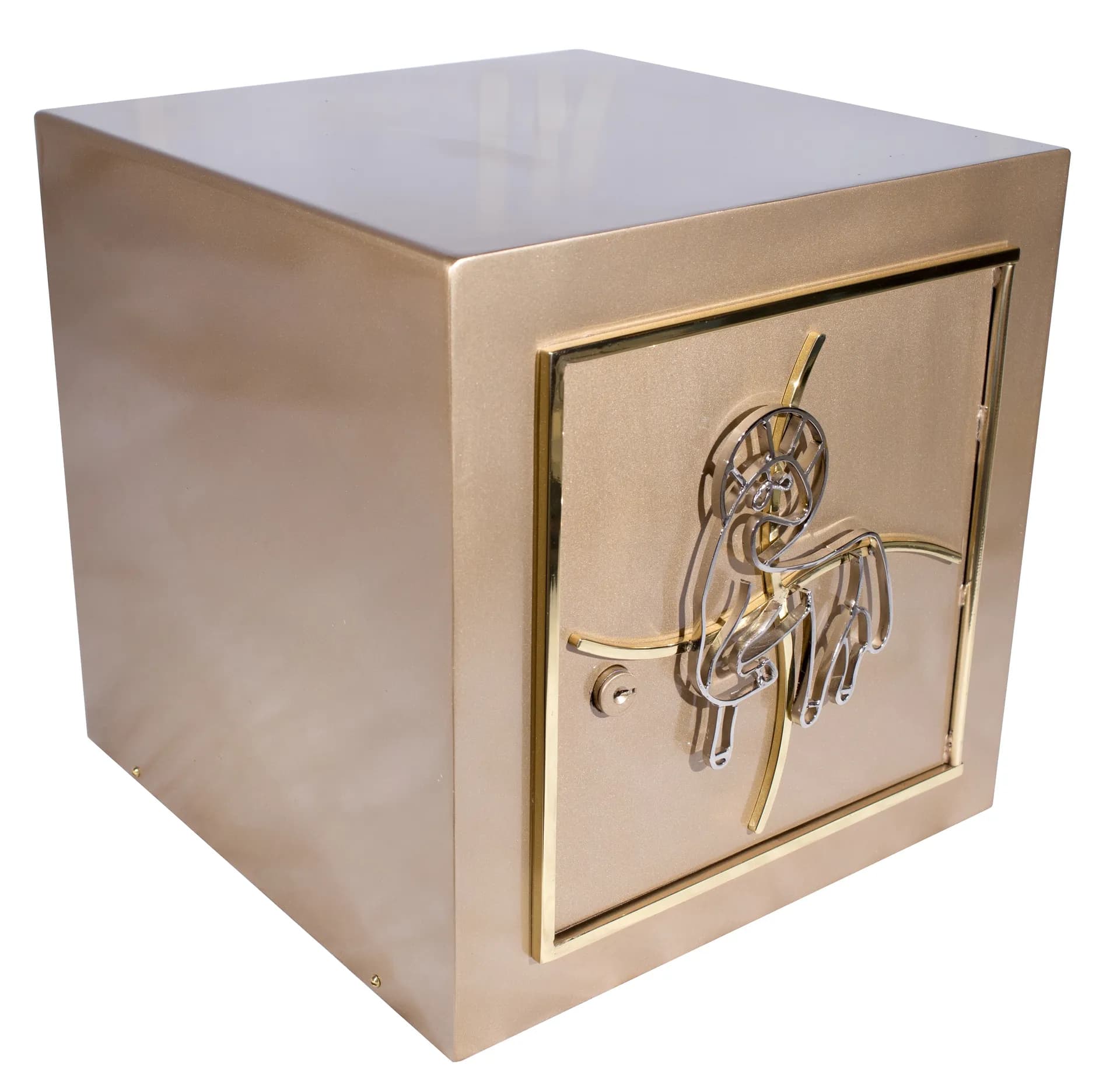 Sacrário CR 804 cúbico em latão dourado